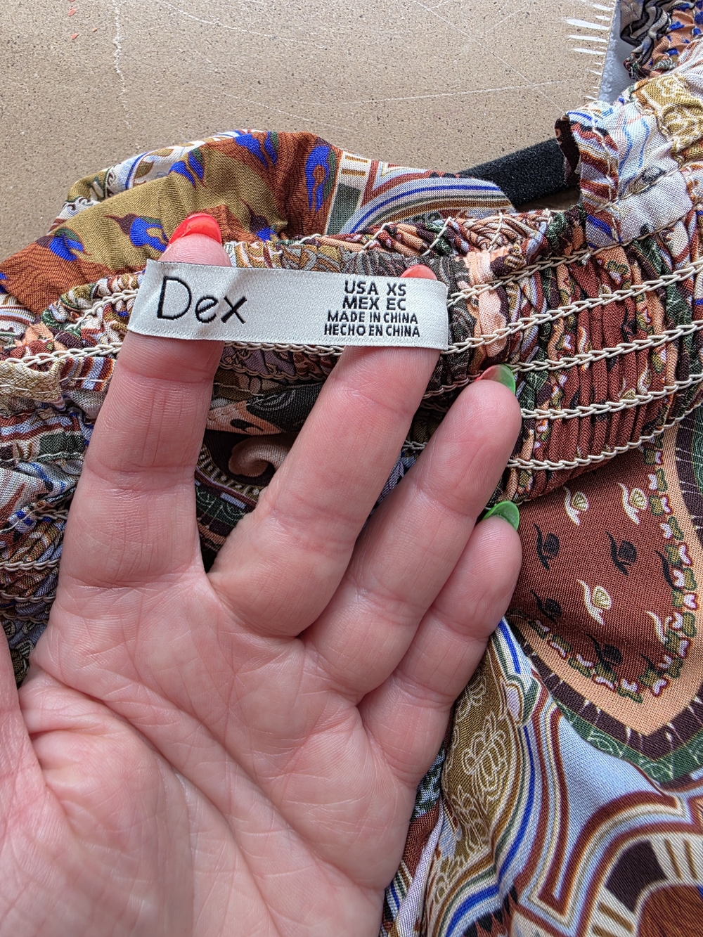 NWT Dex Paisley Boho Tiered Maxi Dress Size XS Vacation Cottage Resort Wear - Picture 2 of 10